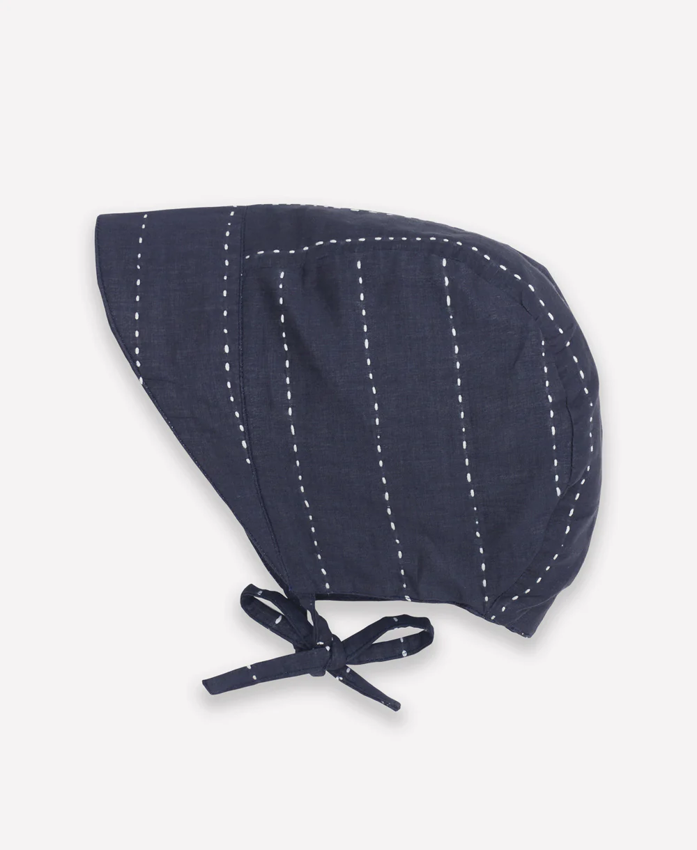 Brimmed Baby Bonnet - Navy - Image 3