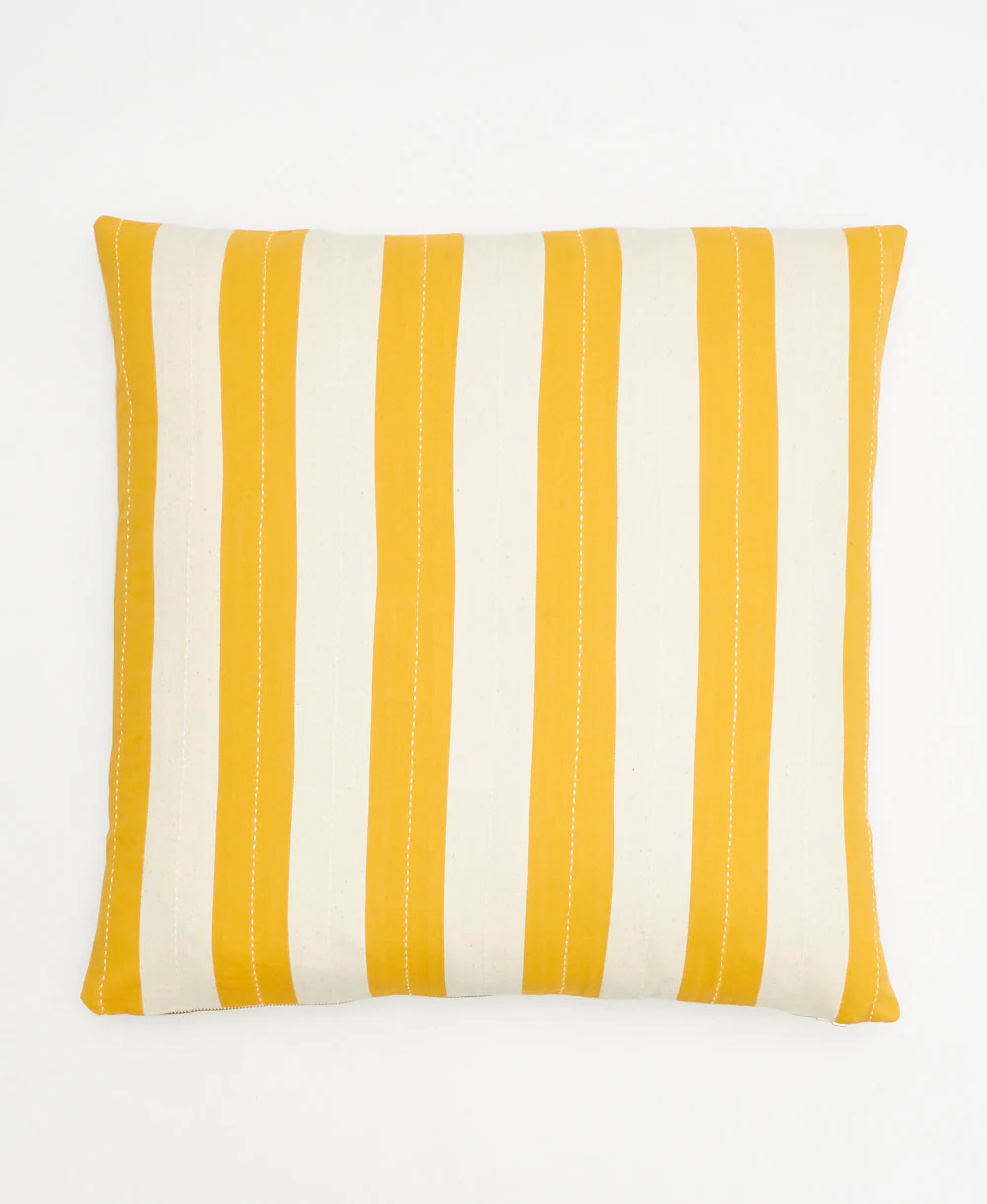 Cabana Stripe Throw Pillow - Mustard - Image 2