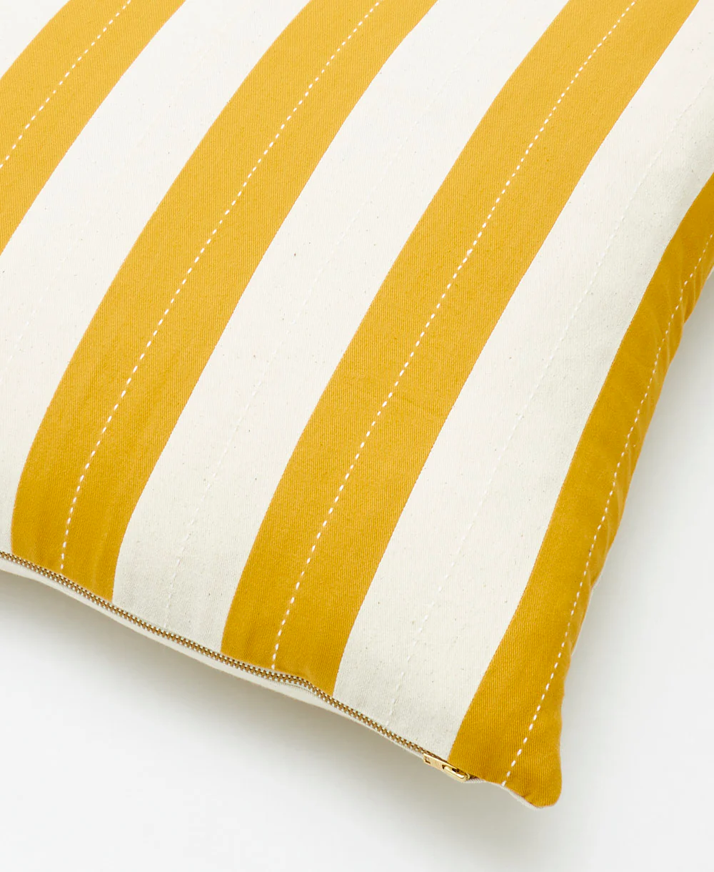 Cabana Stripe Throw Pillow - Mustard - Image 3