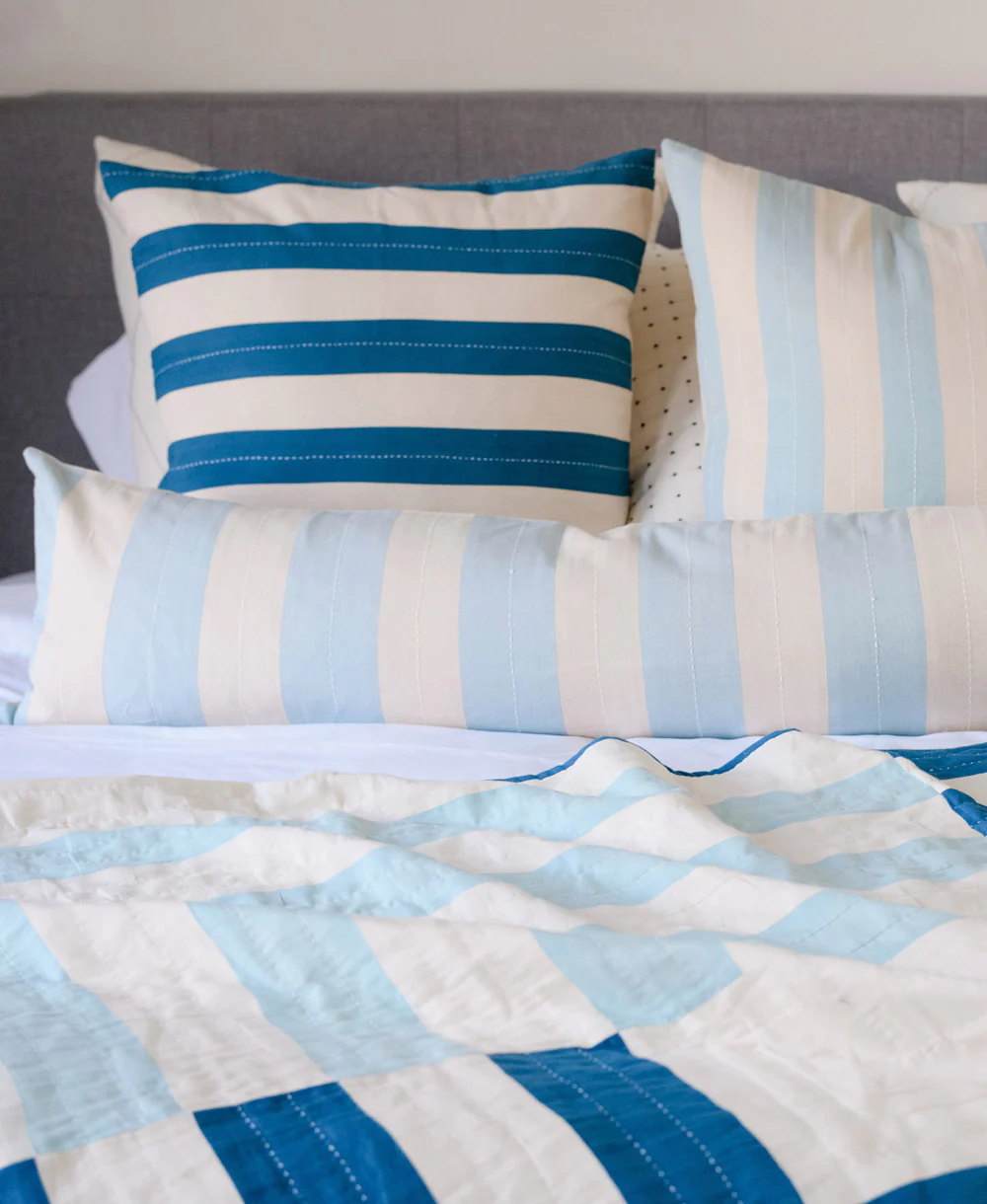 Cabana Stripe Throw Pillow - Cobalt - Image 4