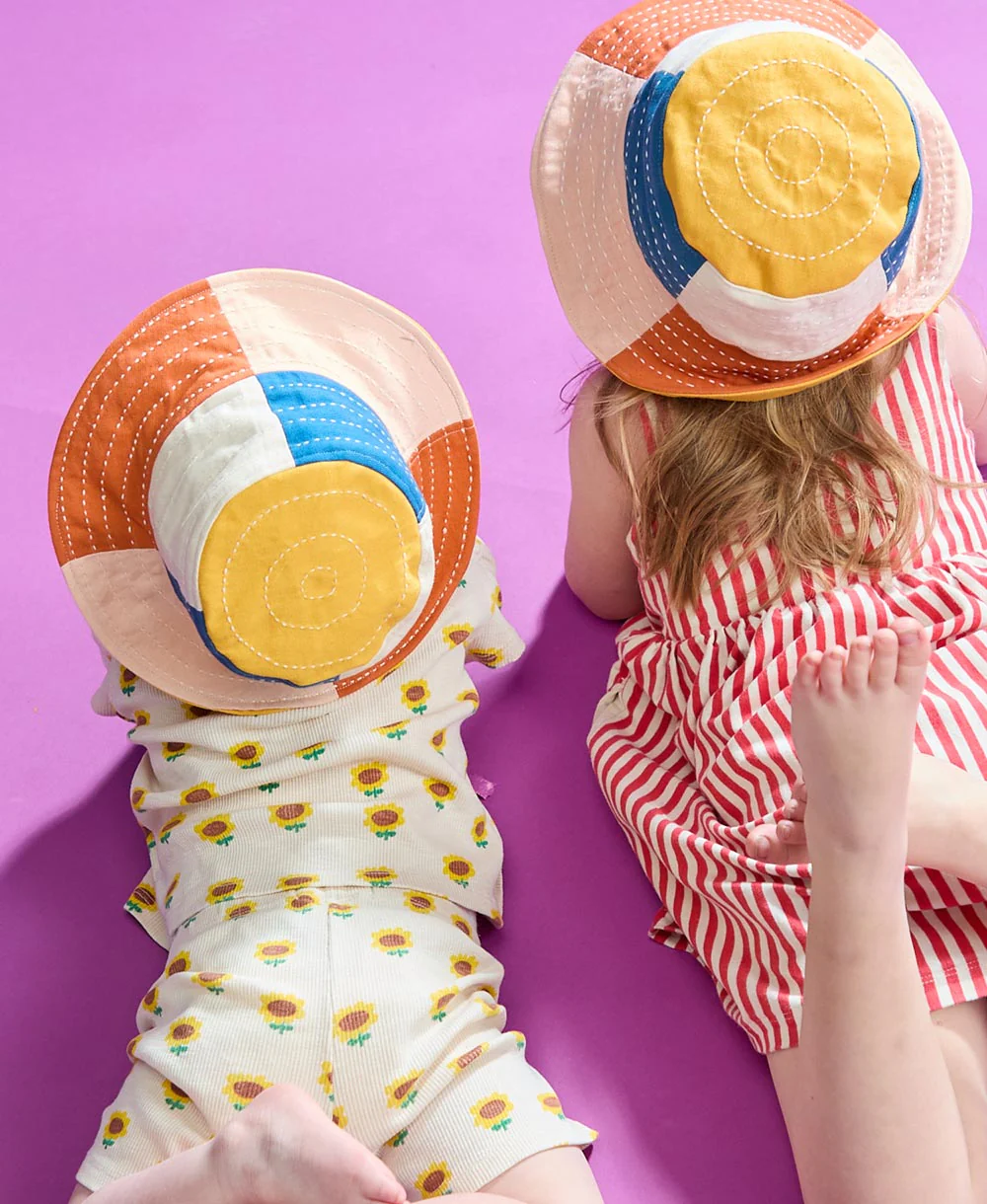 Checkered Baby Bucket Hat - Mustard - Image 4