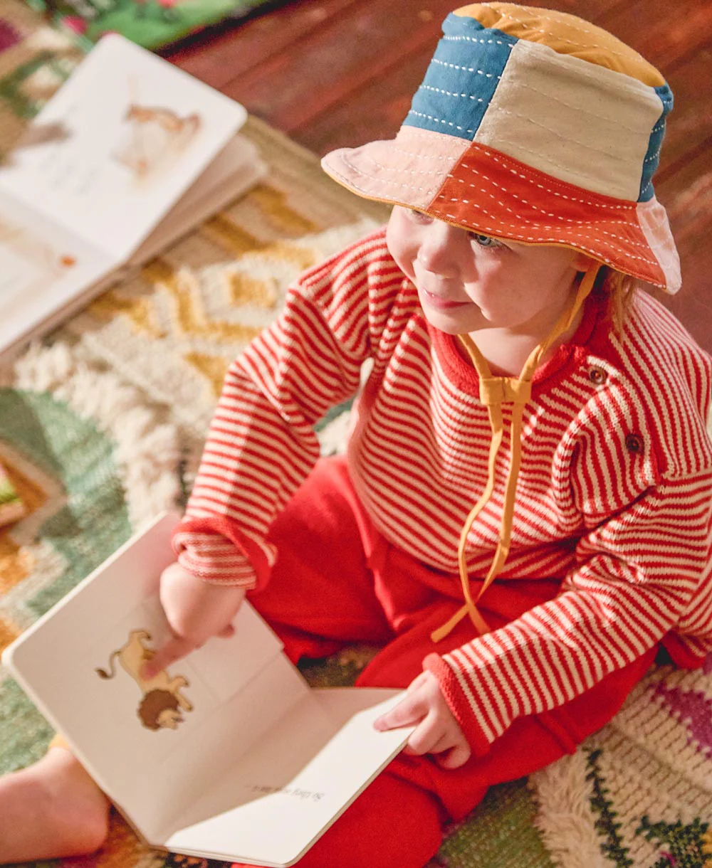 Checkered Baby Bucket Hat - Mustard - Image 5