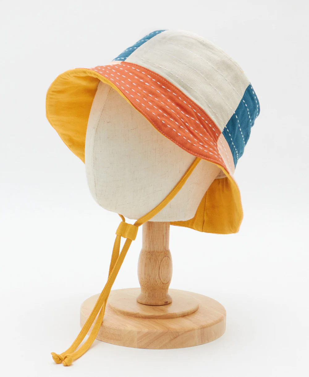 Checkered Baby Bucket Hat - Mustard - Image 6