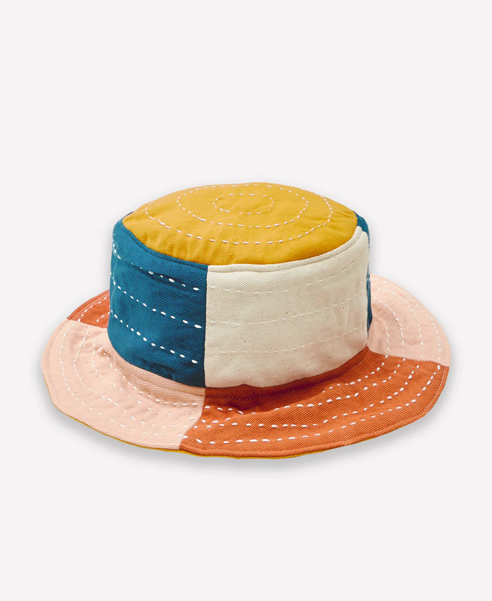 Checkered Baby Bucket Hat - Mustard - Image 7