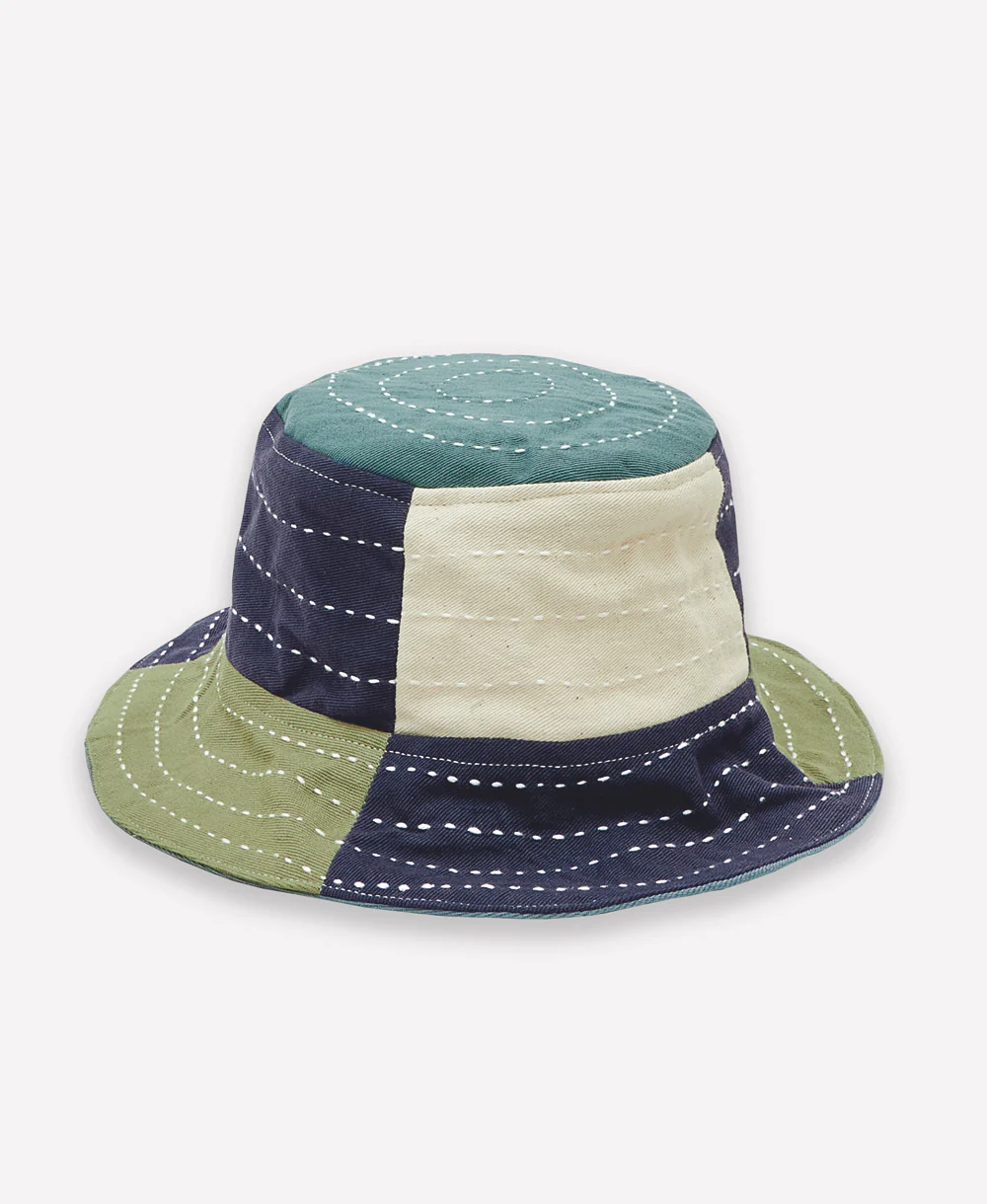Checkered Baby Bucket Hat - Sage - Image 5