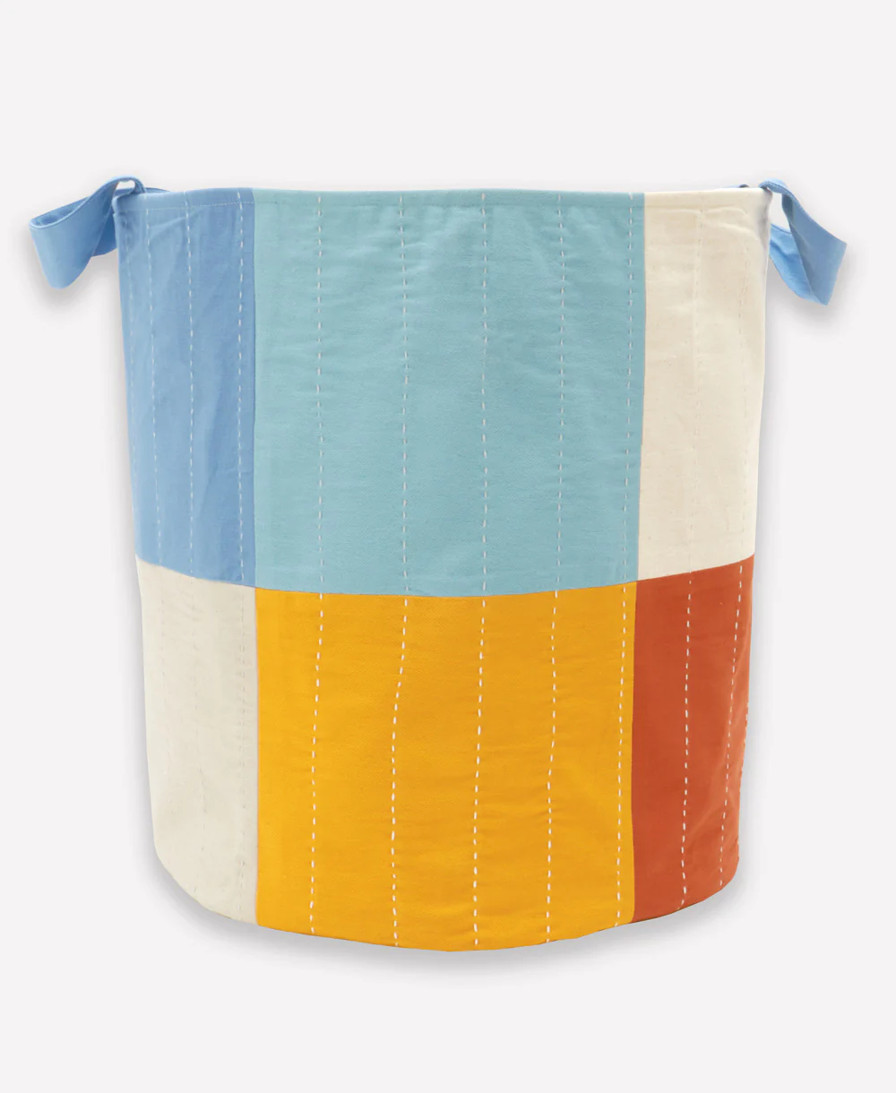 Checkered Fabric Storage Bin  - Dusk - Image 5