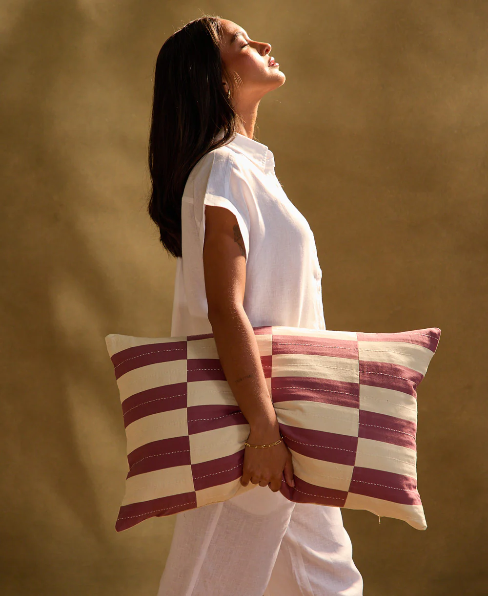 Checkered Lumbar Pillow - Image 3