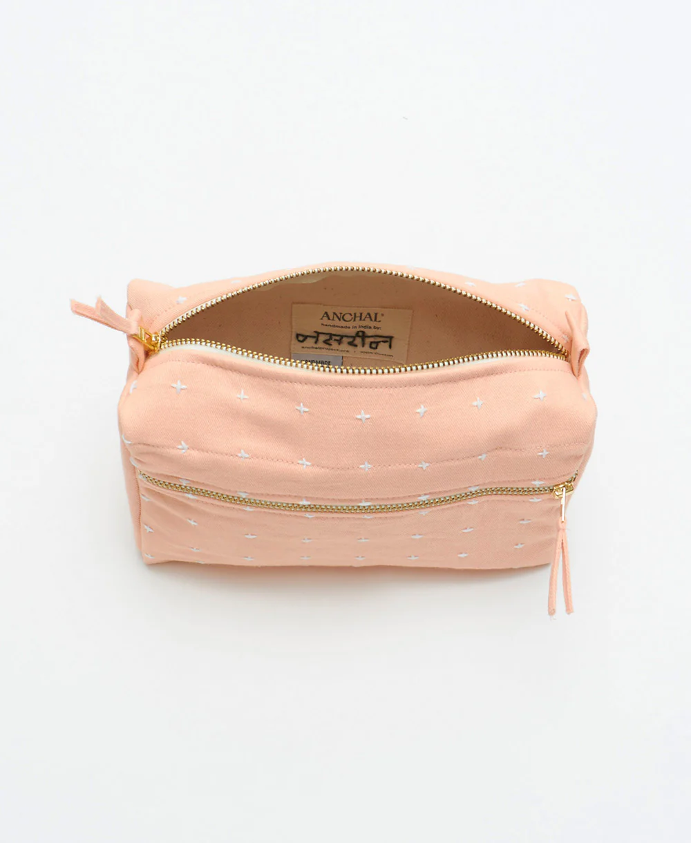 Cross-Stitch Medium Toiletry Bag - Pink - Image 3