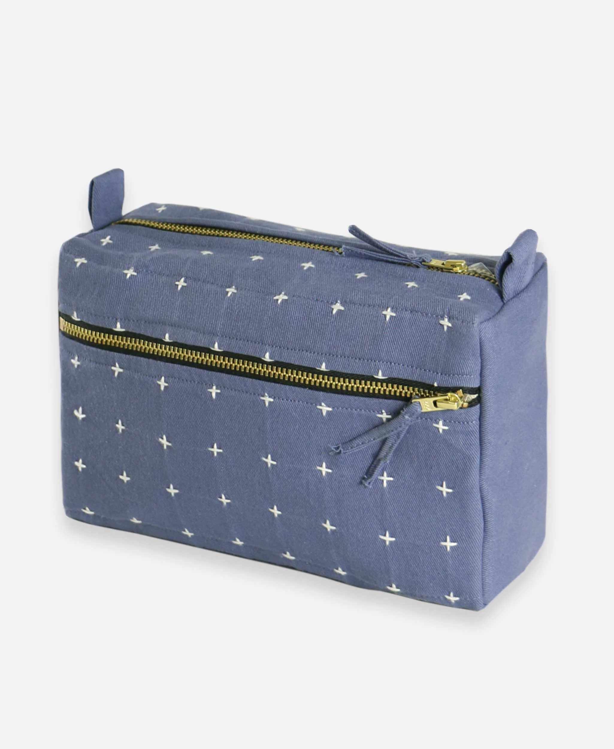 Cross-Stitch Medium Toiletry Bag - Slate