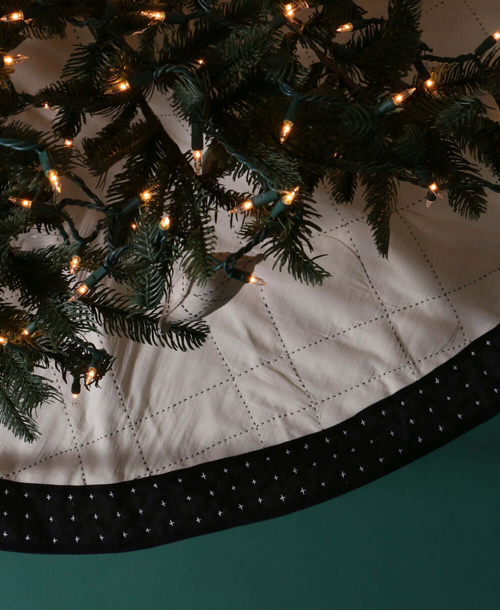 Embroidered Monochromatic Tree Skirt - Image 3