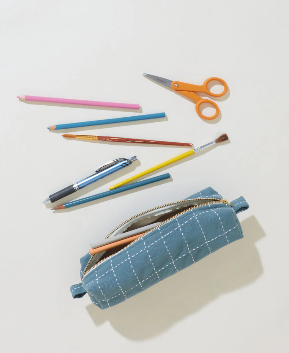 Grid-Stitch Small Toiletry Bag - Spruce - Image 4