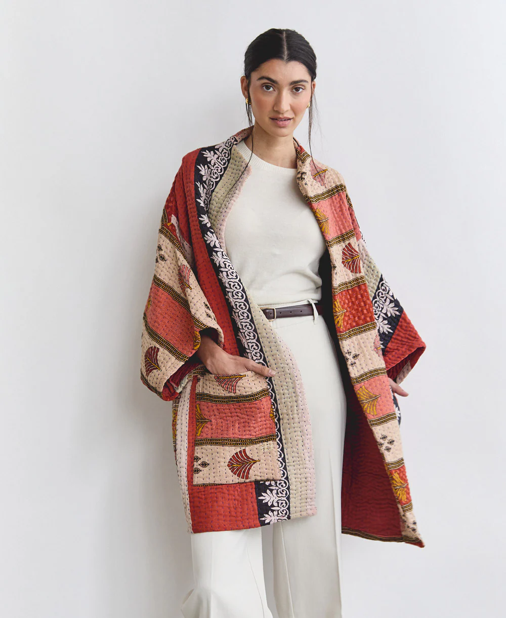 Kantha Cocoon Quilted Jacket - No. 240505 - Image 3