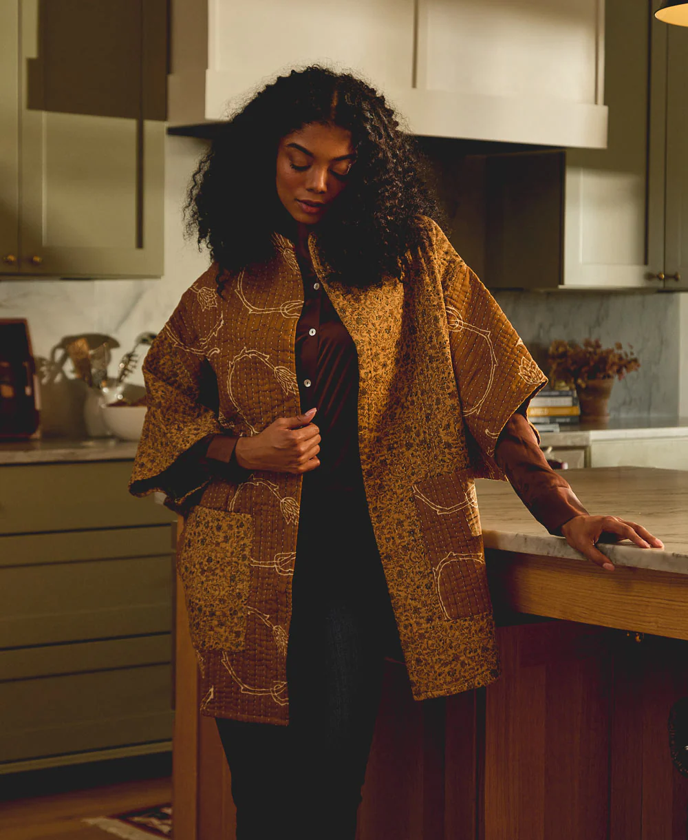 Kantha Cocoon Quilted Jacket - No. 250710 - Image 3