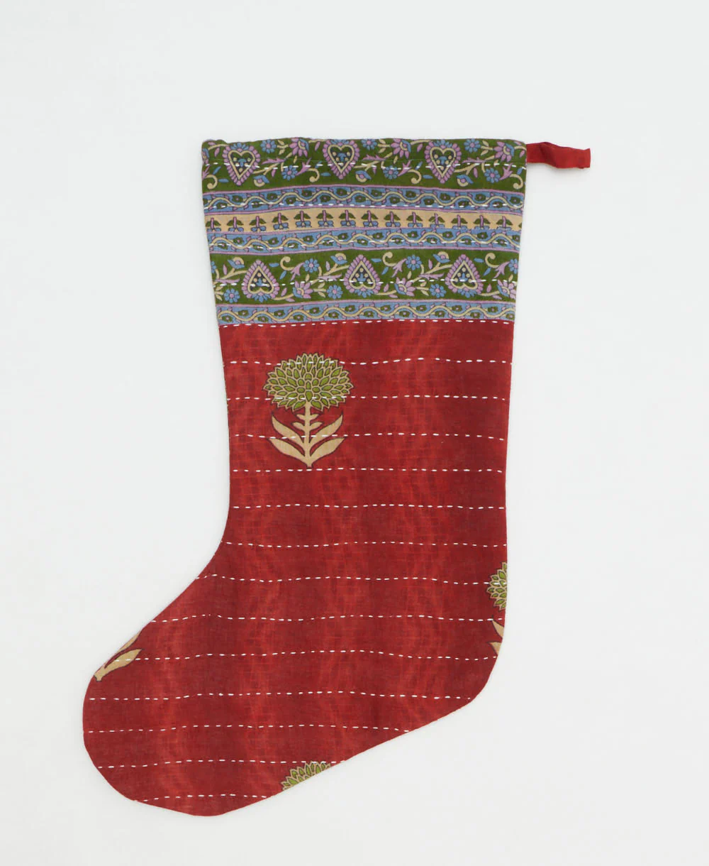 Kantha Holiday Stocking - No. 250606