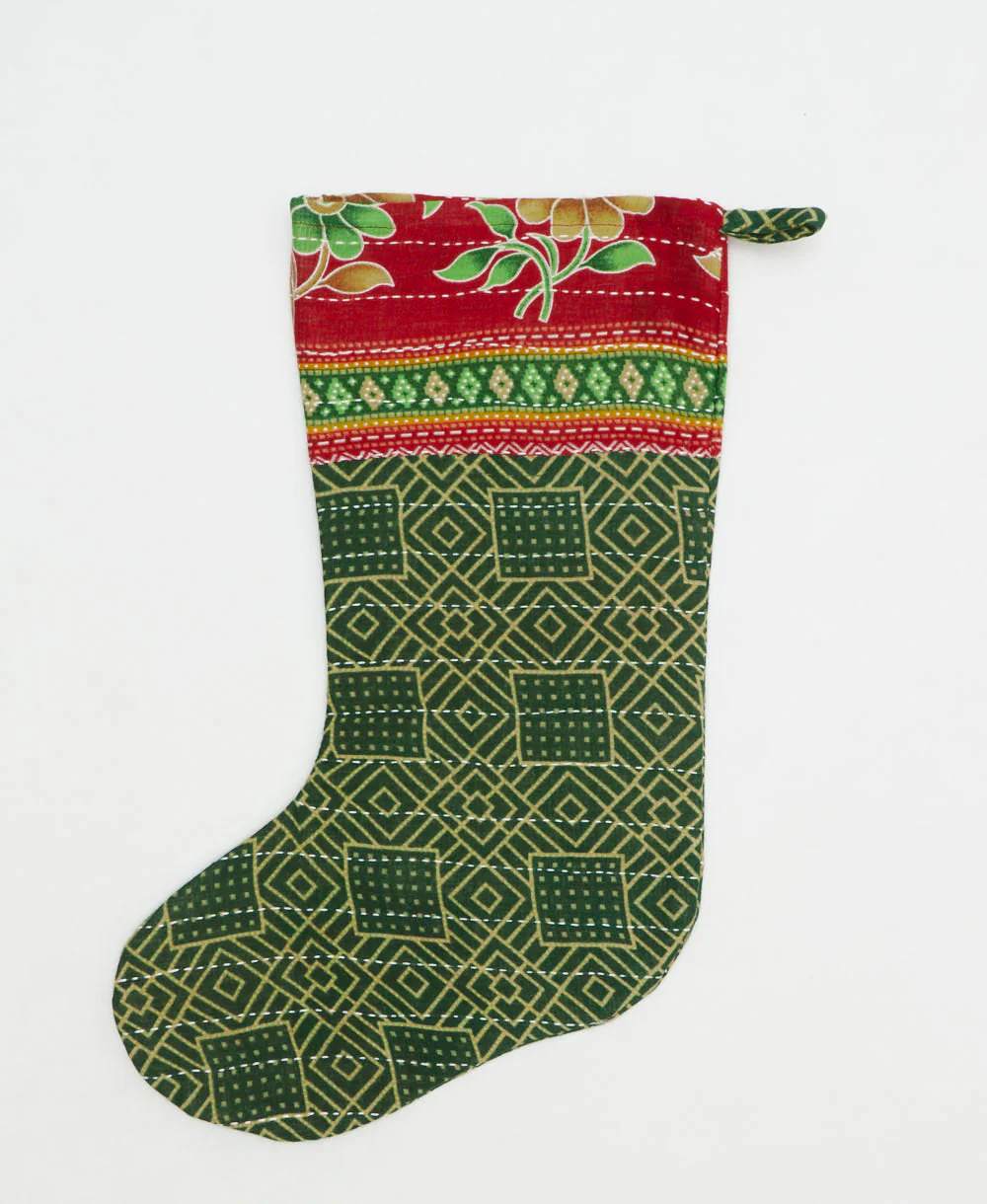 Kantha Holiday Stocking - No. 250619