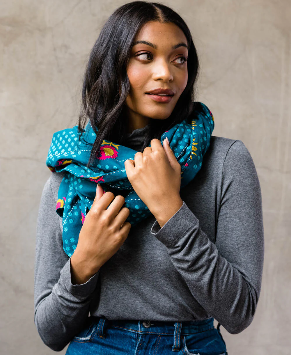 Kantha Long Scarf - No. 250524 - Image 3