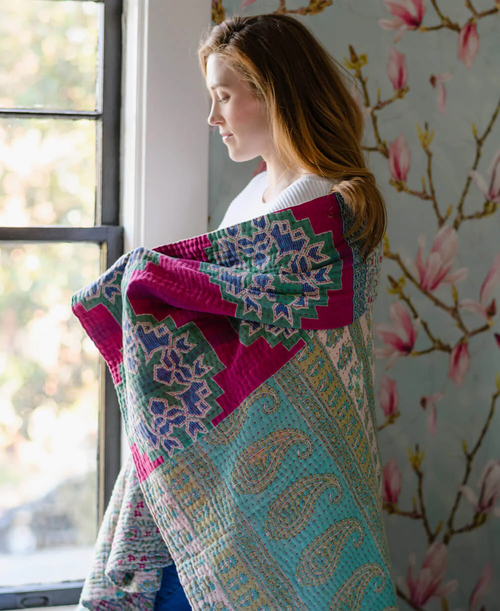 Kantha Quilt Throw - No. 250847 - Image 5