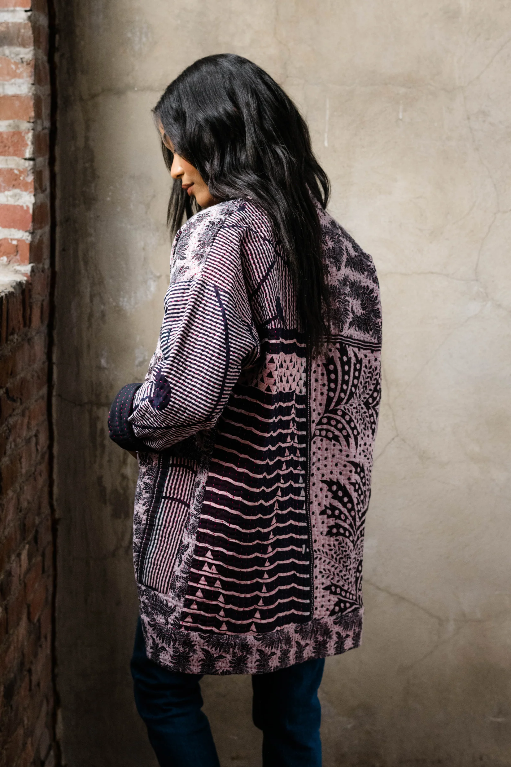 Kantha Quilted Jacket - No. 250710 - Image 4