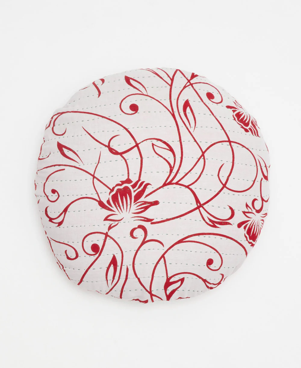 Kantha Round Pillow - No. 240316 - Cover Only