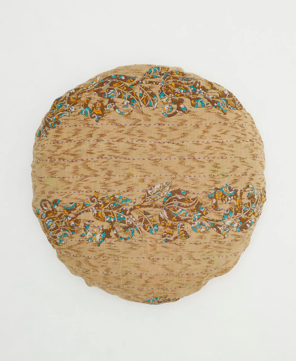 Kantha Round Pillow - No. 250507 - Cover Only