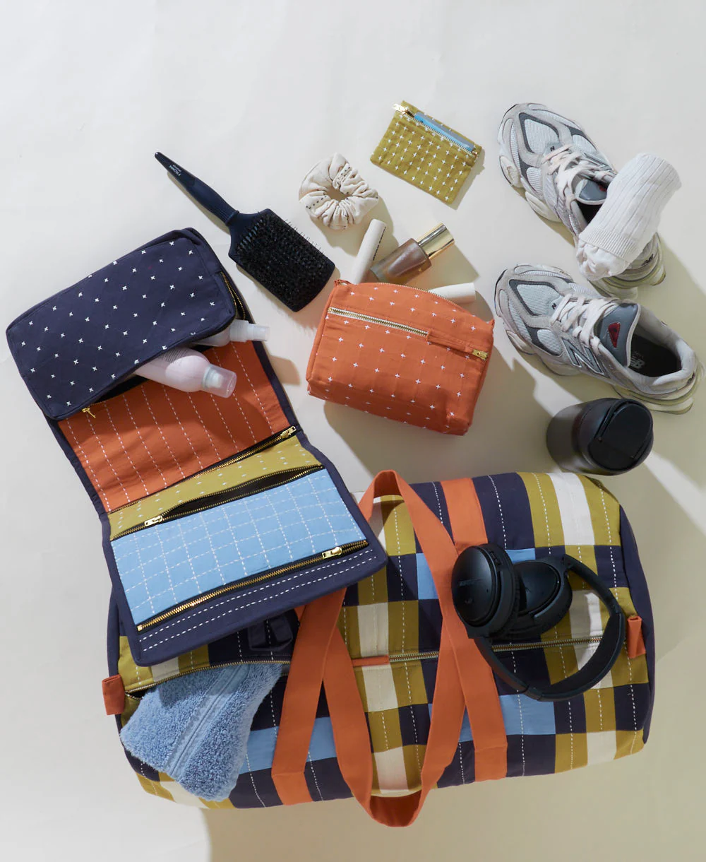 Lattice Canvas Duffle Bag - Navy - Image 4