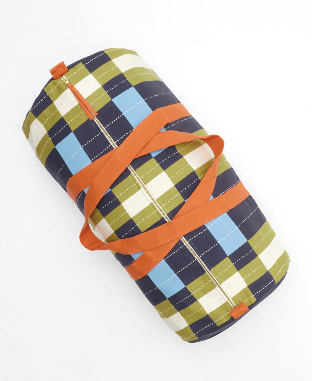 Lattice Canvas Duffle Bag - Navy - Image 6