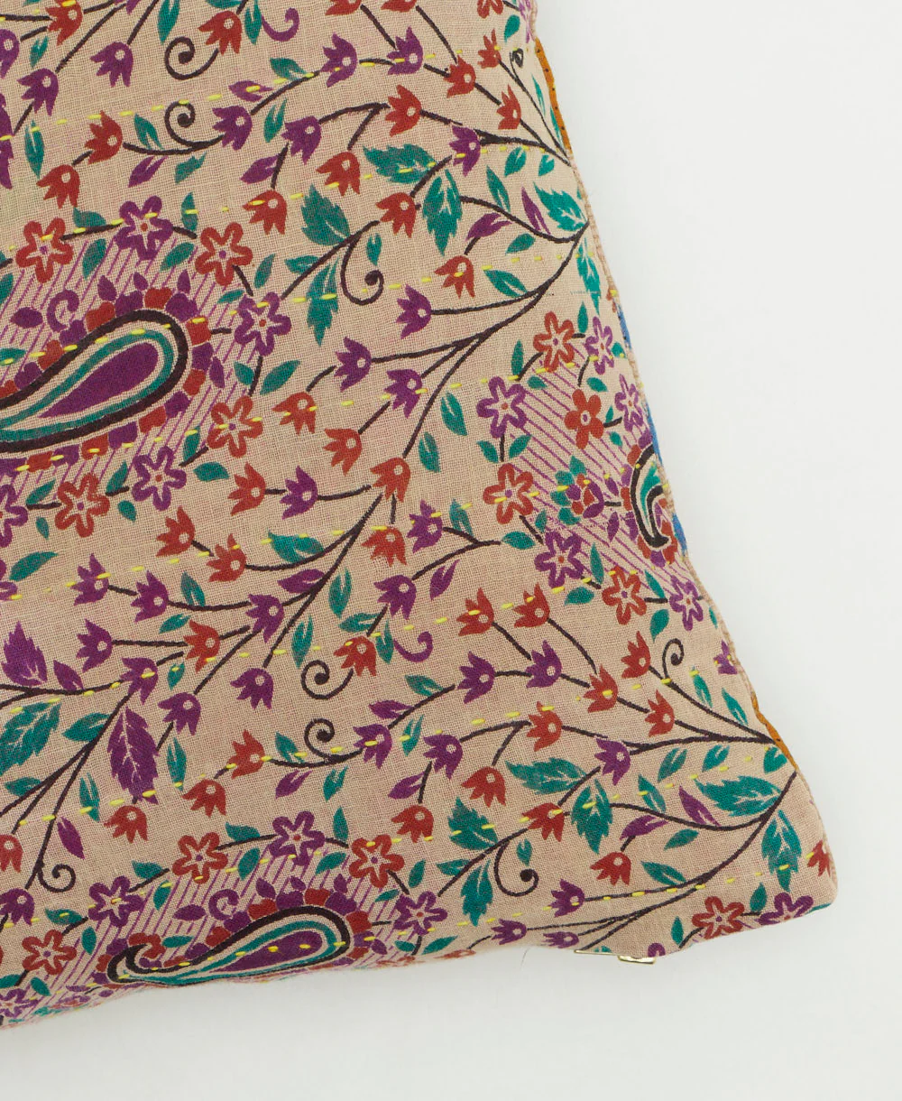 Medium Kantha Throw Pillow - No. 260205 - Image 3