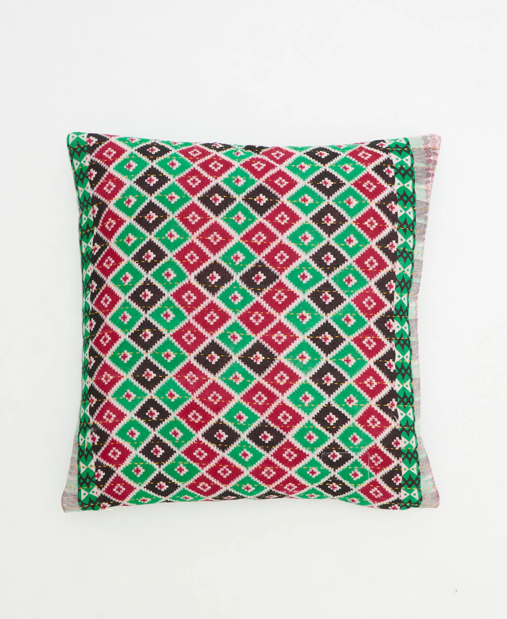 Medium Kantha Throw Pillow - No. 260301 - Image 2