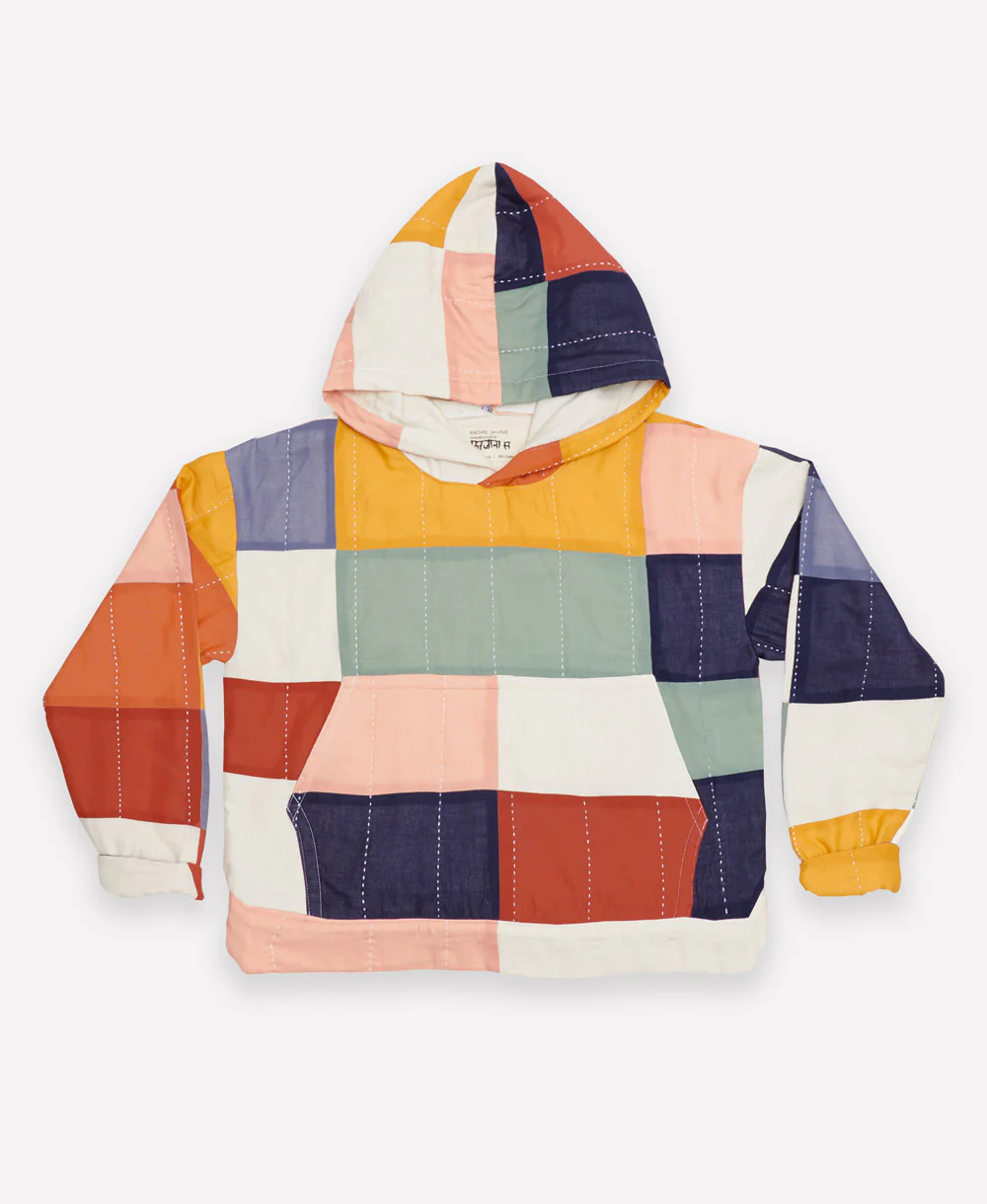 Multi-Check Quilted Hoodie - Image 3