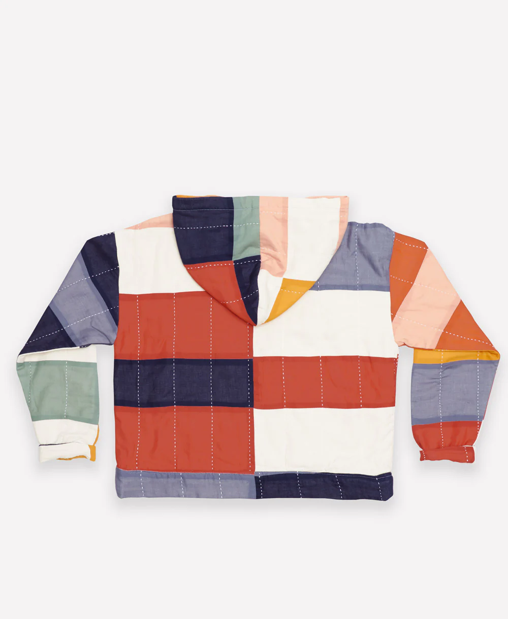 Multi-Check Quilted Hoodie - Image 4
