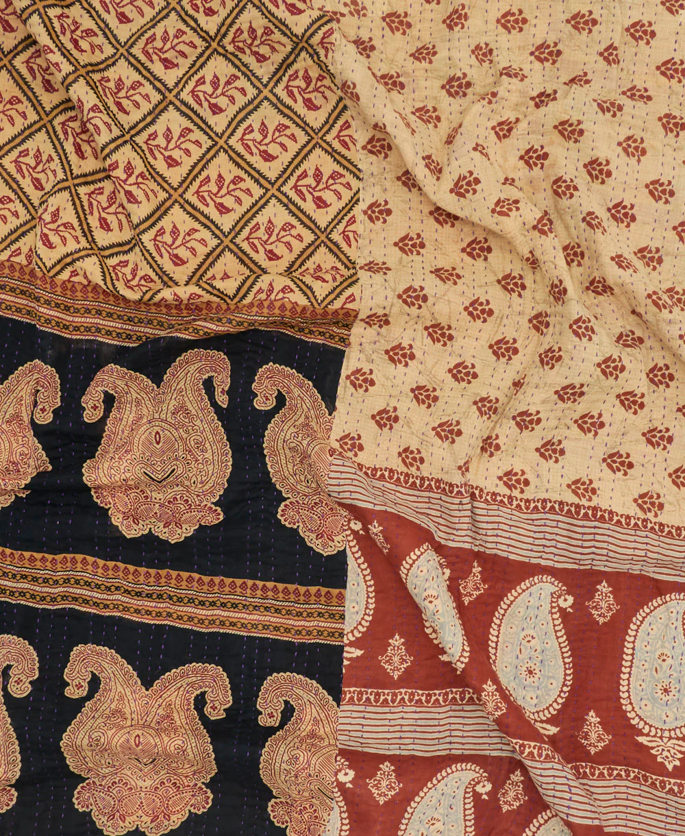 Queen Kantha Quilt Bedding - No. 240326 - Image 3
