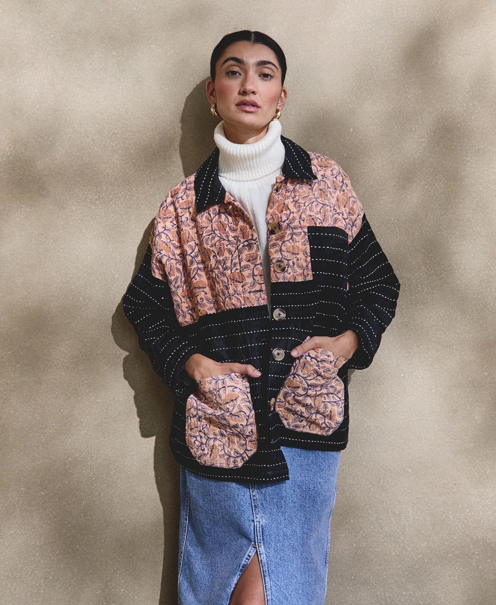 Quilted Chore Jacket - Charcoal - No. 240601 - Image 3
