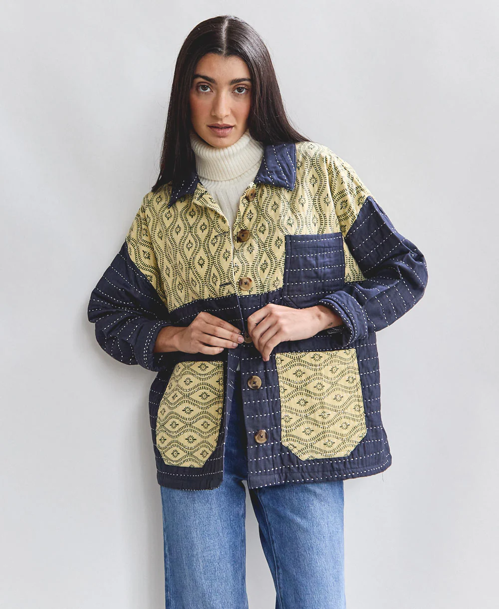 Quilted Chore Jacket - Navy - No. 240602 - Image 3