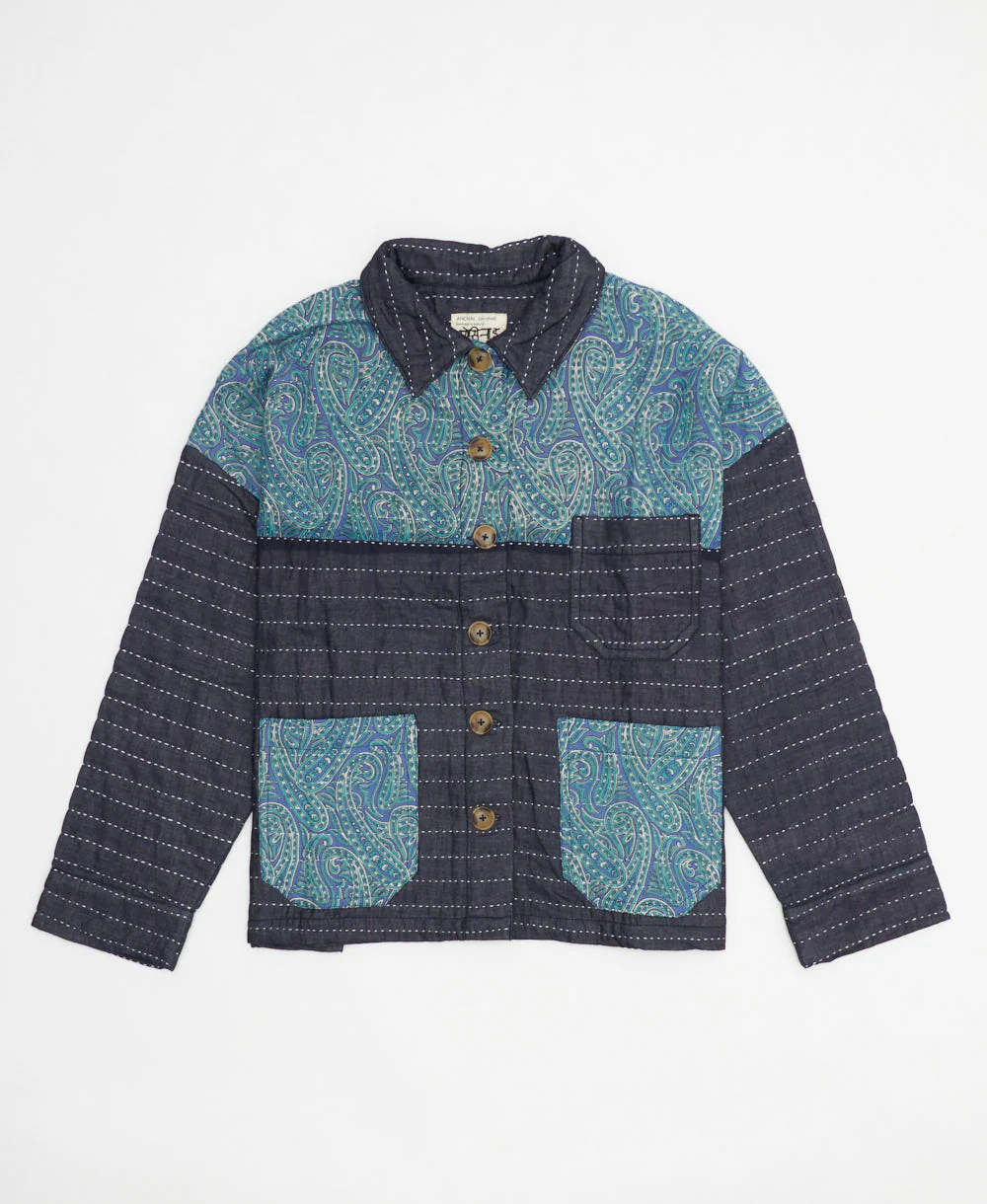 Quilted Chore Jacket - Navy - No. 240602