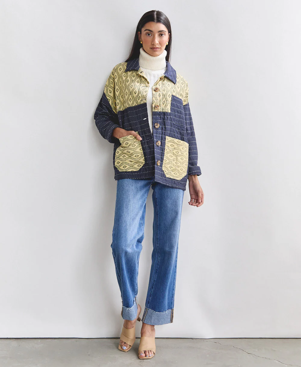 Quilted Chore Jacket - Navy - No. 240602 - Image 4