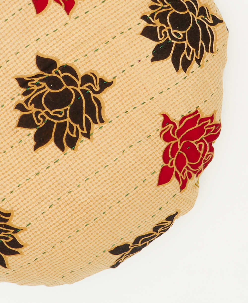 Kantha Round Pillow - No. 240139 - Cover Only - Image 3