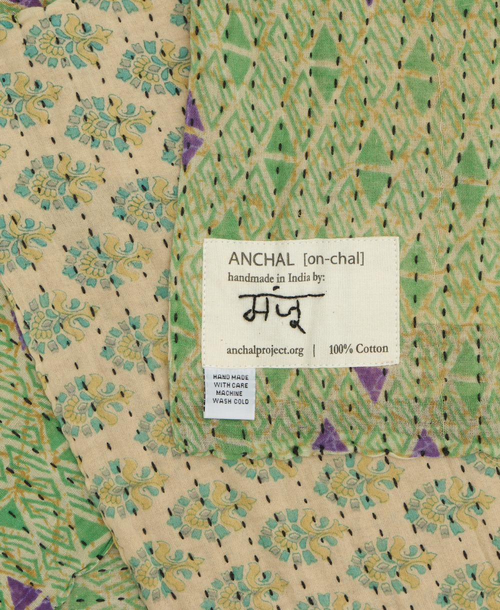 Small Kantha Quilt Throw - No. 250613 - Image 3