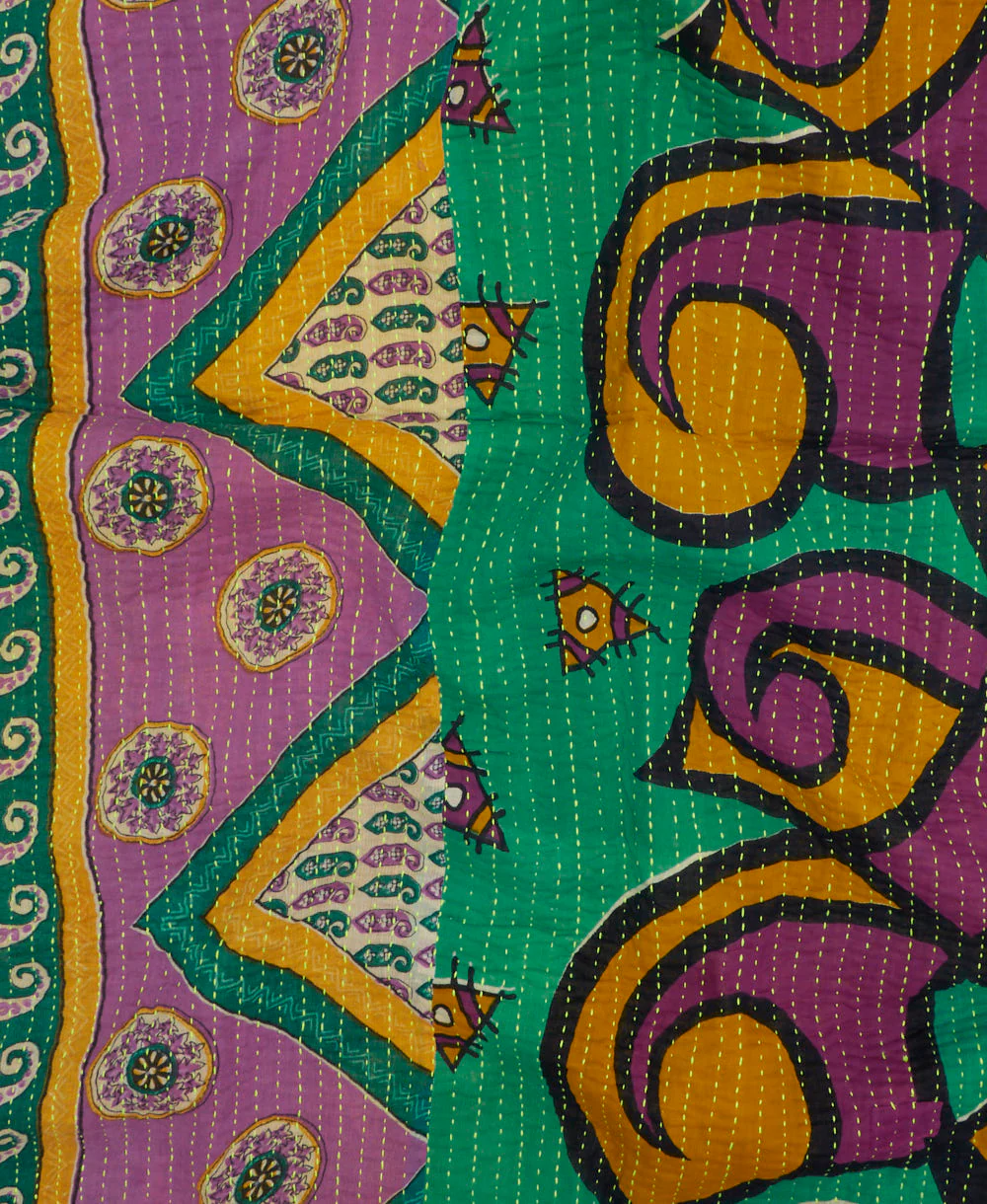 Small Kantha Quilt Throw - No. 250704 - Image 2