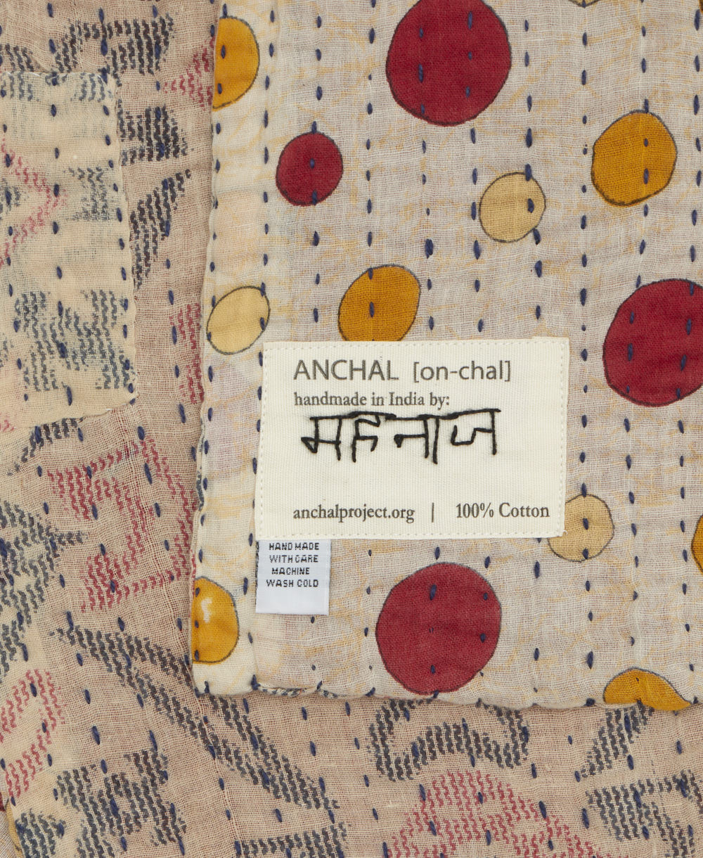 Small Kantha Quilt Throw - No. 250705 - Image 3
