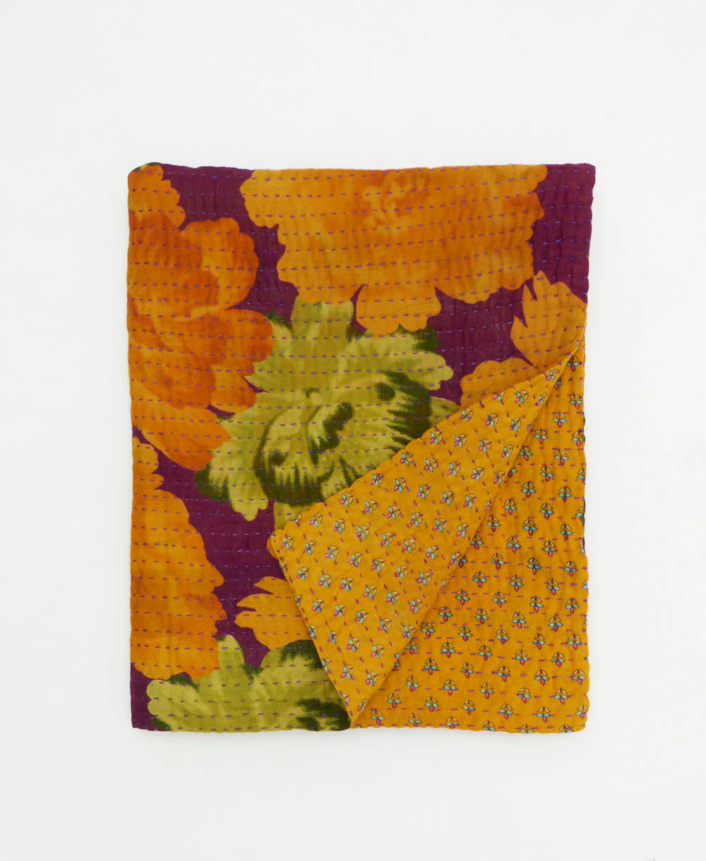 Small Kantha Quilt Throw - No. 250713
