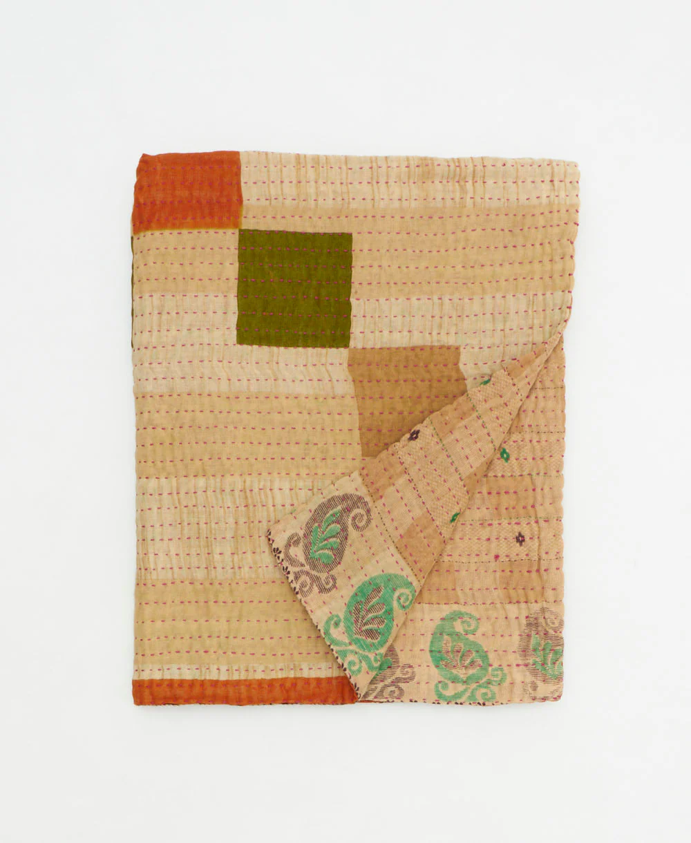 Small Kantha Quilt Throw - No. 250721