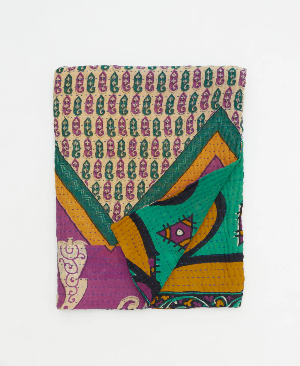 Small Kantha Quilt Throw - No. 250729
