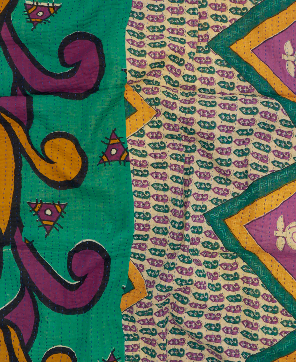 Small Kantha Quilt Throw - No. 250729 - Image 2