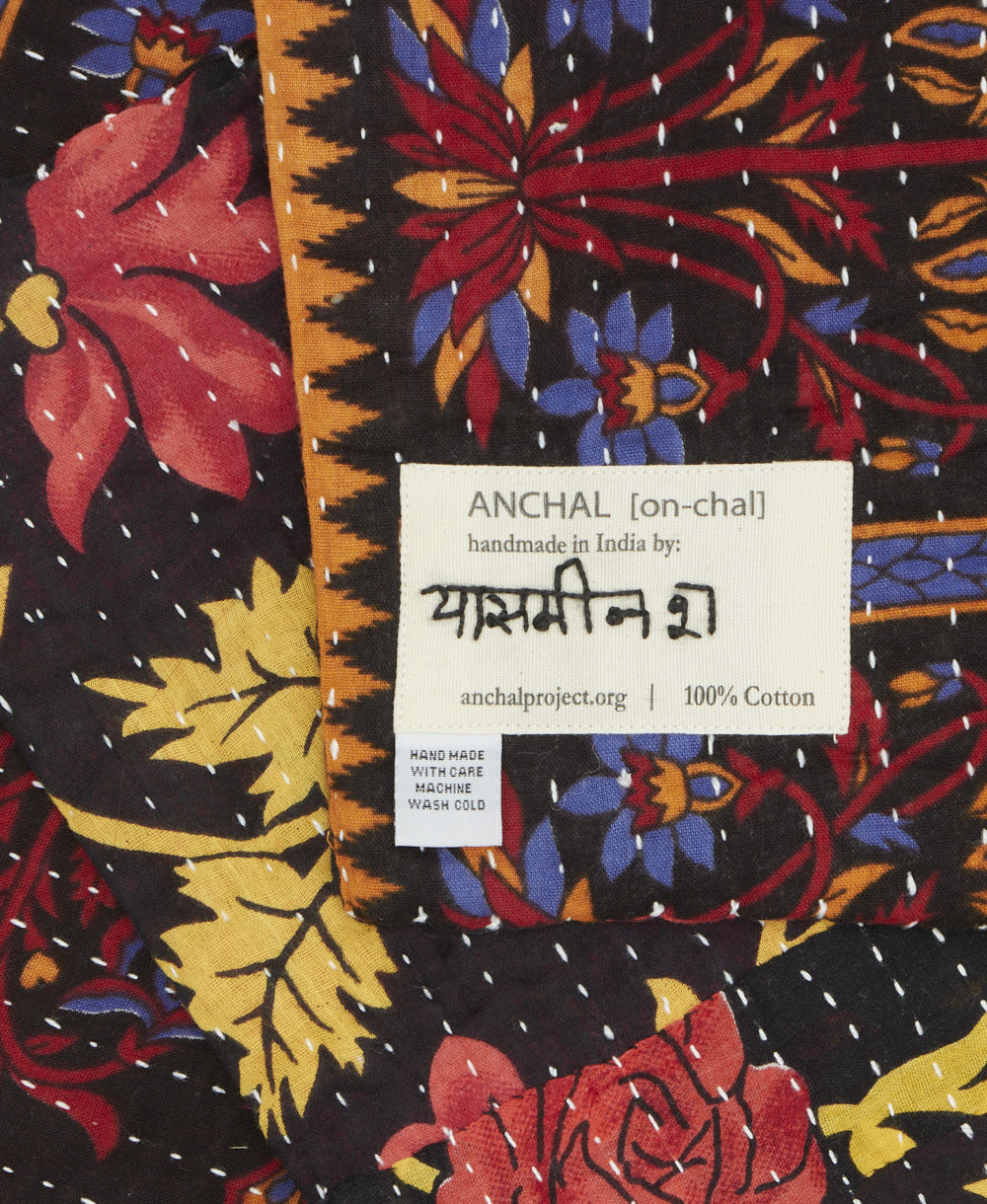 Small Kantha Quilt Throw - No. 250803 - Image 3