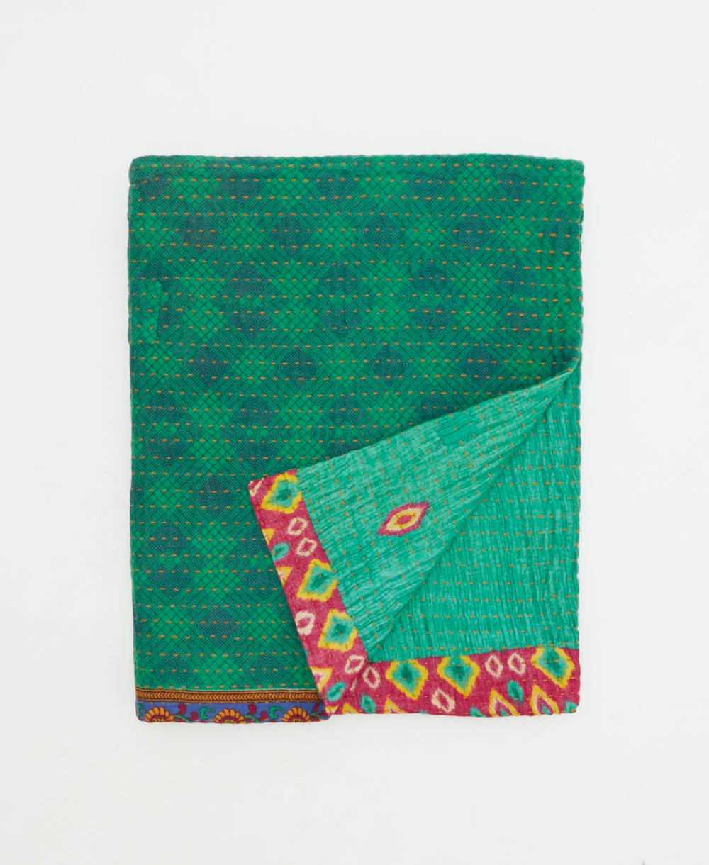 Small Kantha Quilt Throw - No. 250815