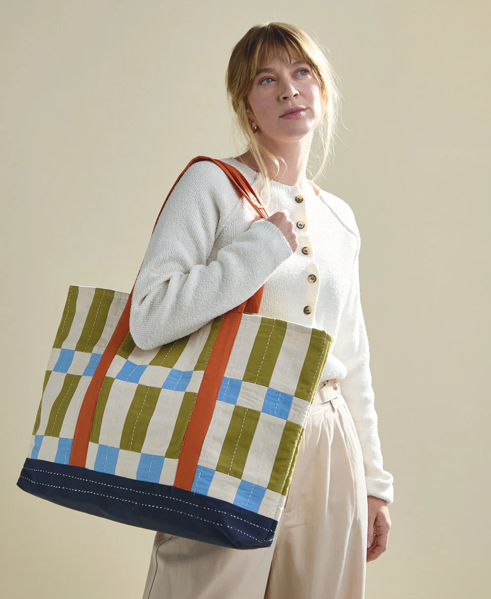 Tile Canvas Tote Bag - Bone - Image 3