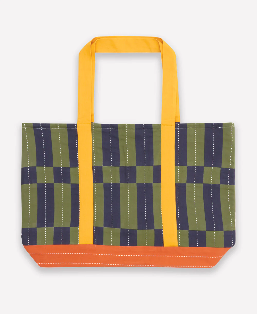Tile Canvas Tote Bag - Navy - Image 5