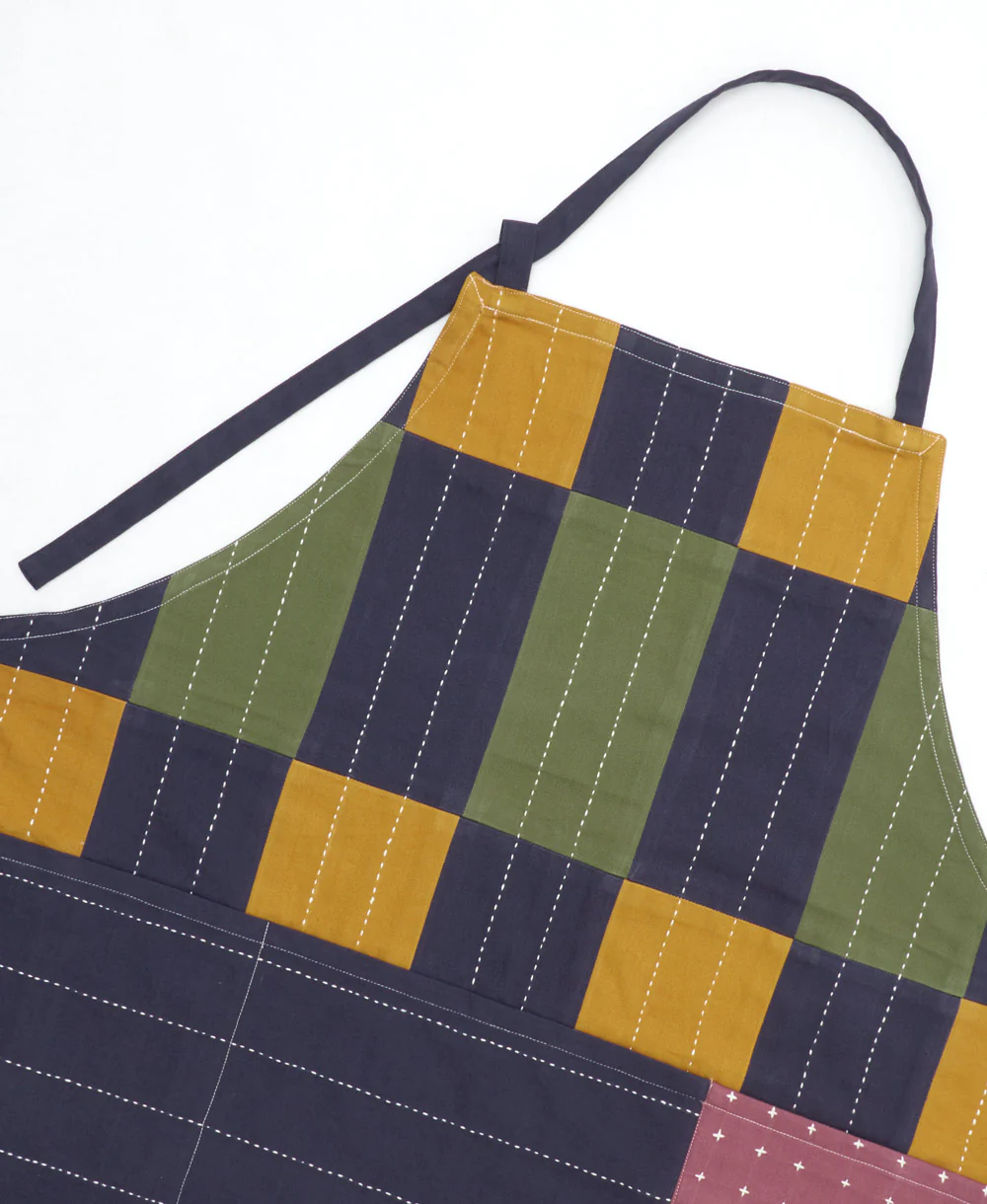 Trellis Organic Cotton Bib Apron - Ochre - Image 4
