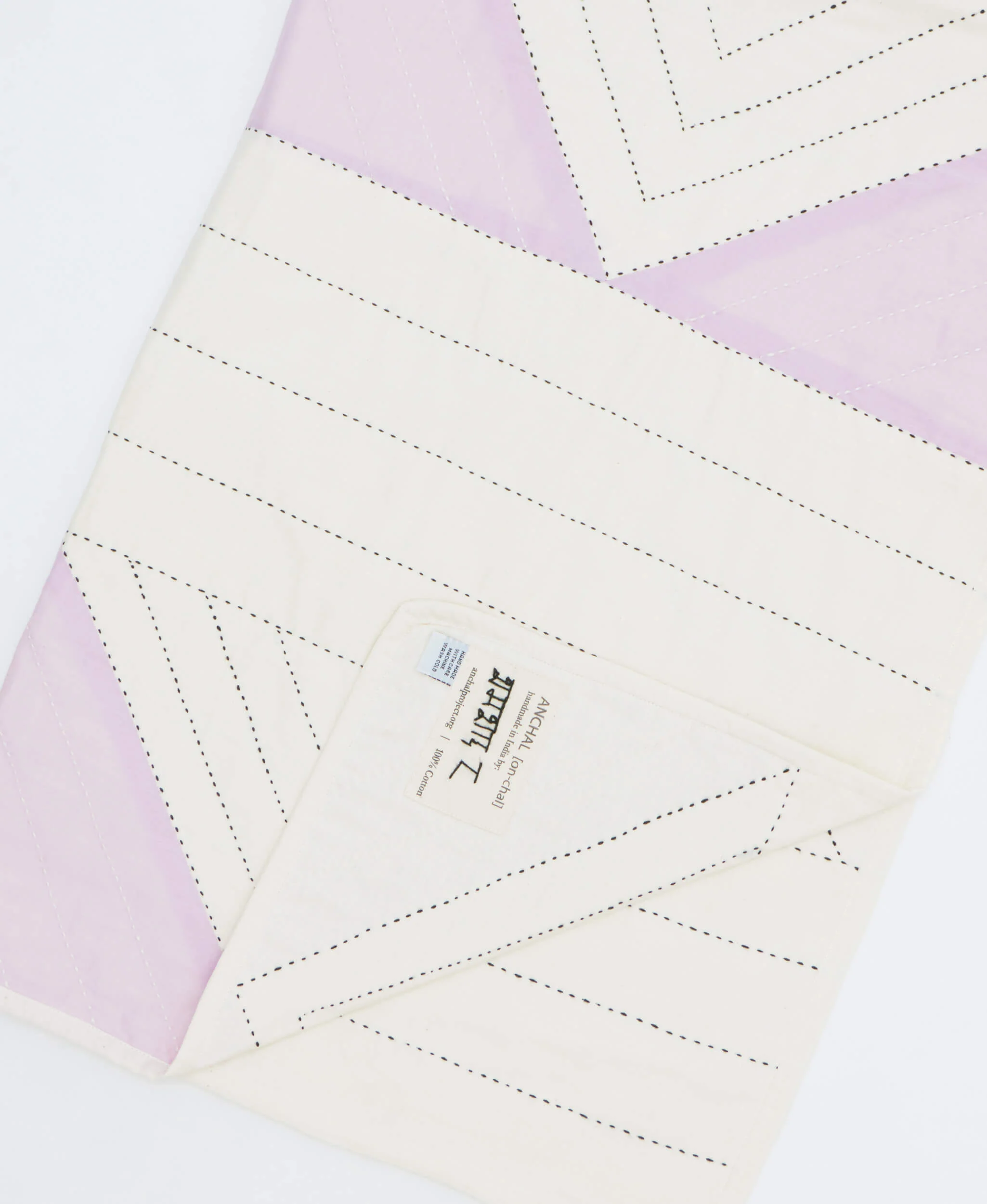 Triangle Baby Quilt - Lilac - Image 4