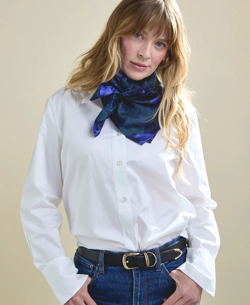 Vintage Silk Square Scarf - No. 250818 - Image 3